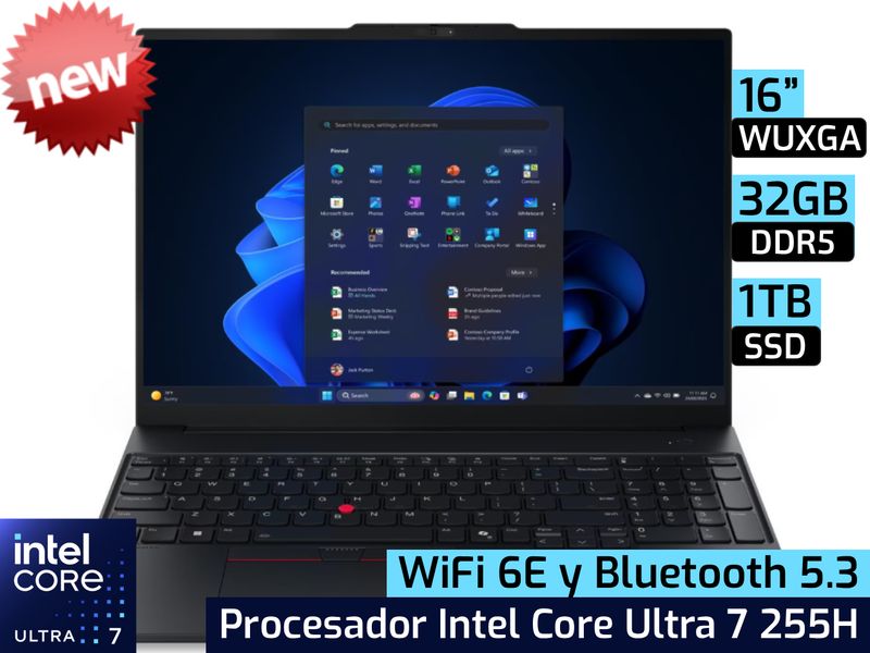 Lenovo ThinkPad E16 Gen 3 | 16" WUXGA - Intel Core Ultra 7 255H - 32GB DDR5 - 1TB SSD Lenovo ThinkPad E16 Gen 3 | 16" WUXGA - Intel Core Ultra 7 255H - 32GB DDR5 - 1TB SSD