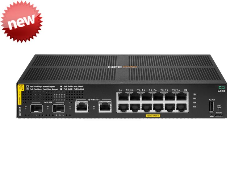 HPE Aruba 6000 Switch | 12p 4SFP HPE Aruba 6000 Switch | 12p 4SFP