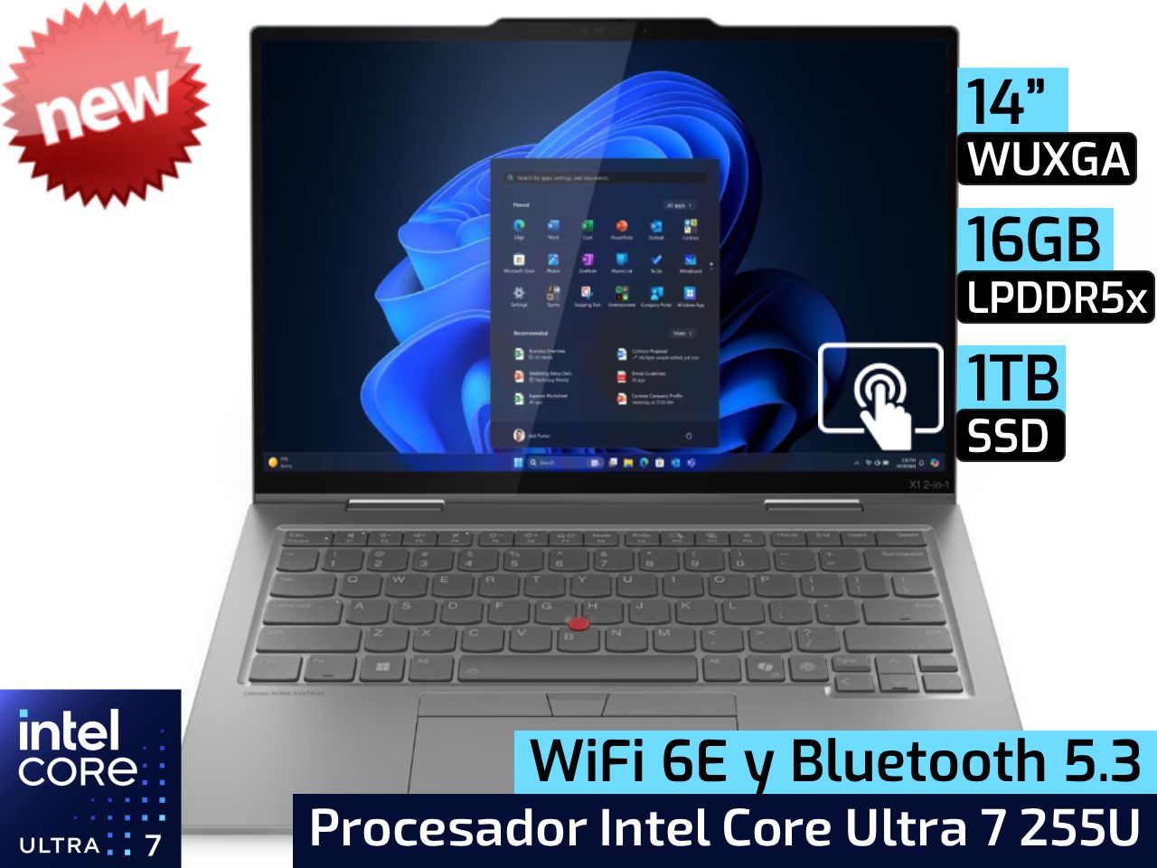 Lenovo ThinkPad X1 2-in-1 Gen 10 Aura Edition | 14" WUXGA - Intel Core Ultra 7 255U - 16GB LPDDR5x - 1TB SSD