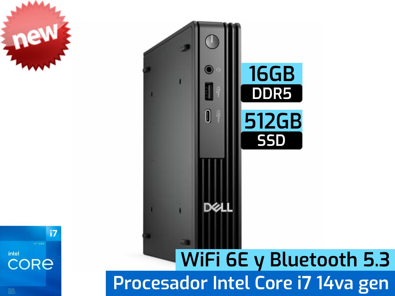 Dell Pro Micro QCM1250 | Intel Core i7-14700T - 16GB DDR5 - 512GB SSD
