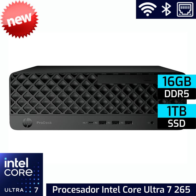 HP ProDesk 4 SFF G1i | Intel Core Ultra 7 265 - 16GB DDR5 - 1TB SSD HP ProDesk 4 SFF G1i | Intel Core Ultra 7 265 - 16GB DDR5 - 1TB SSD