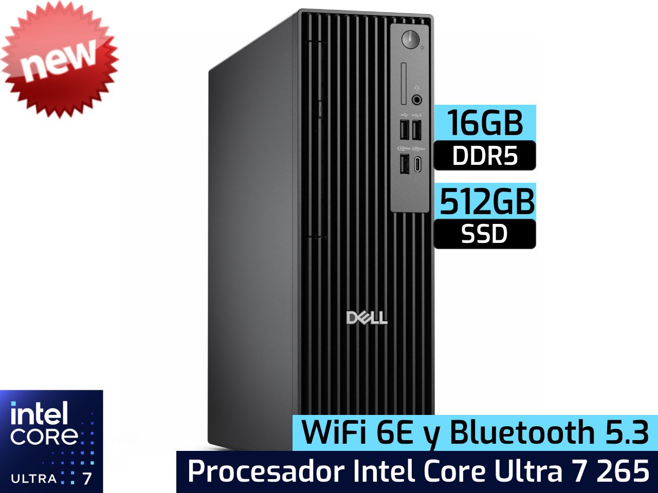 Dell Pro Slim QCS1250 | Intel Core Ultra 7 265 - 16GB DDR5 - 512GB SSD