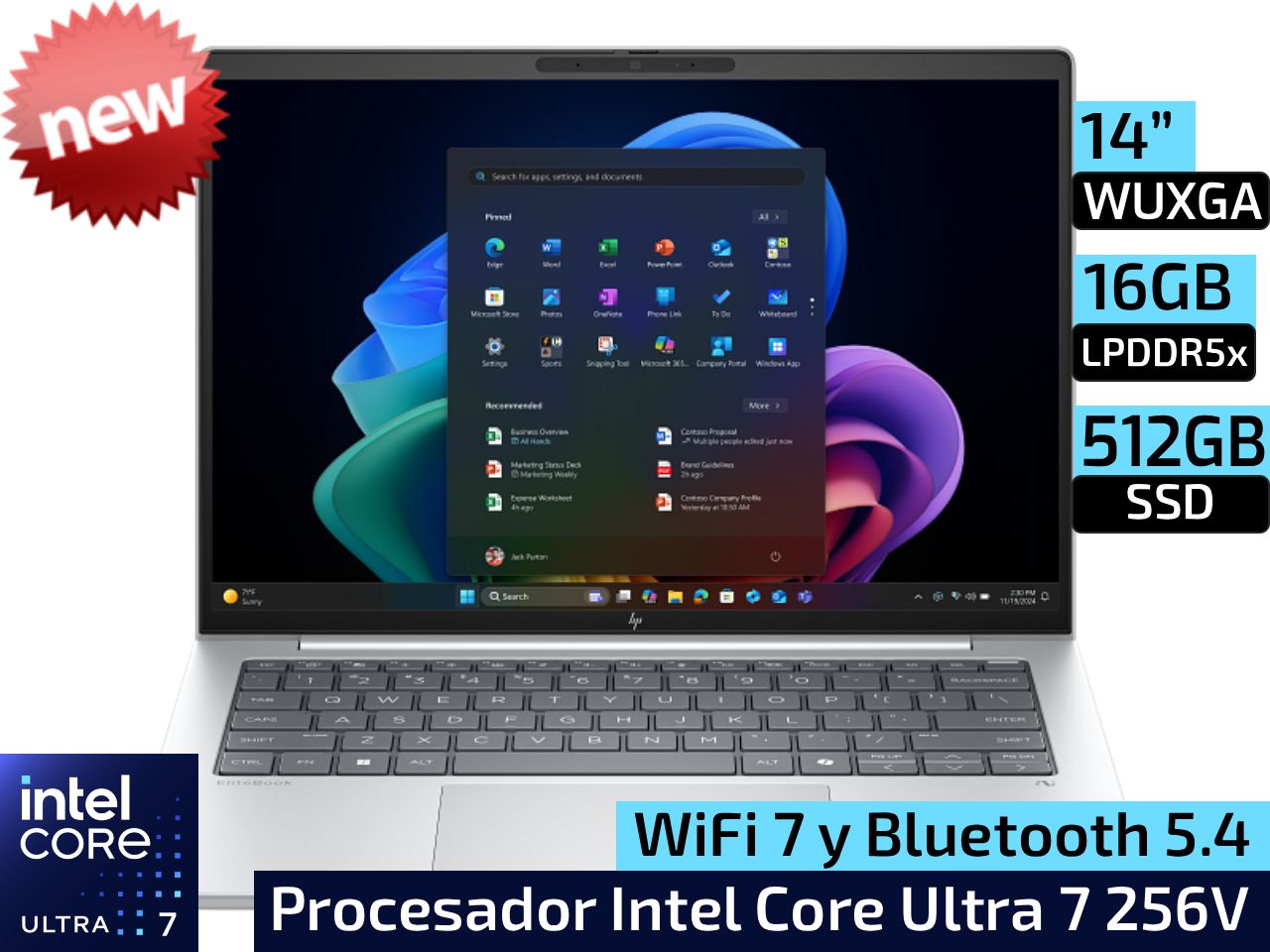 HP EliteBook 8 G1i | 14" WUXGA - Intel Core Ultra 7 256V - 16GB LPDDR5x - 512GB SSD