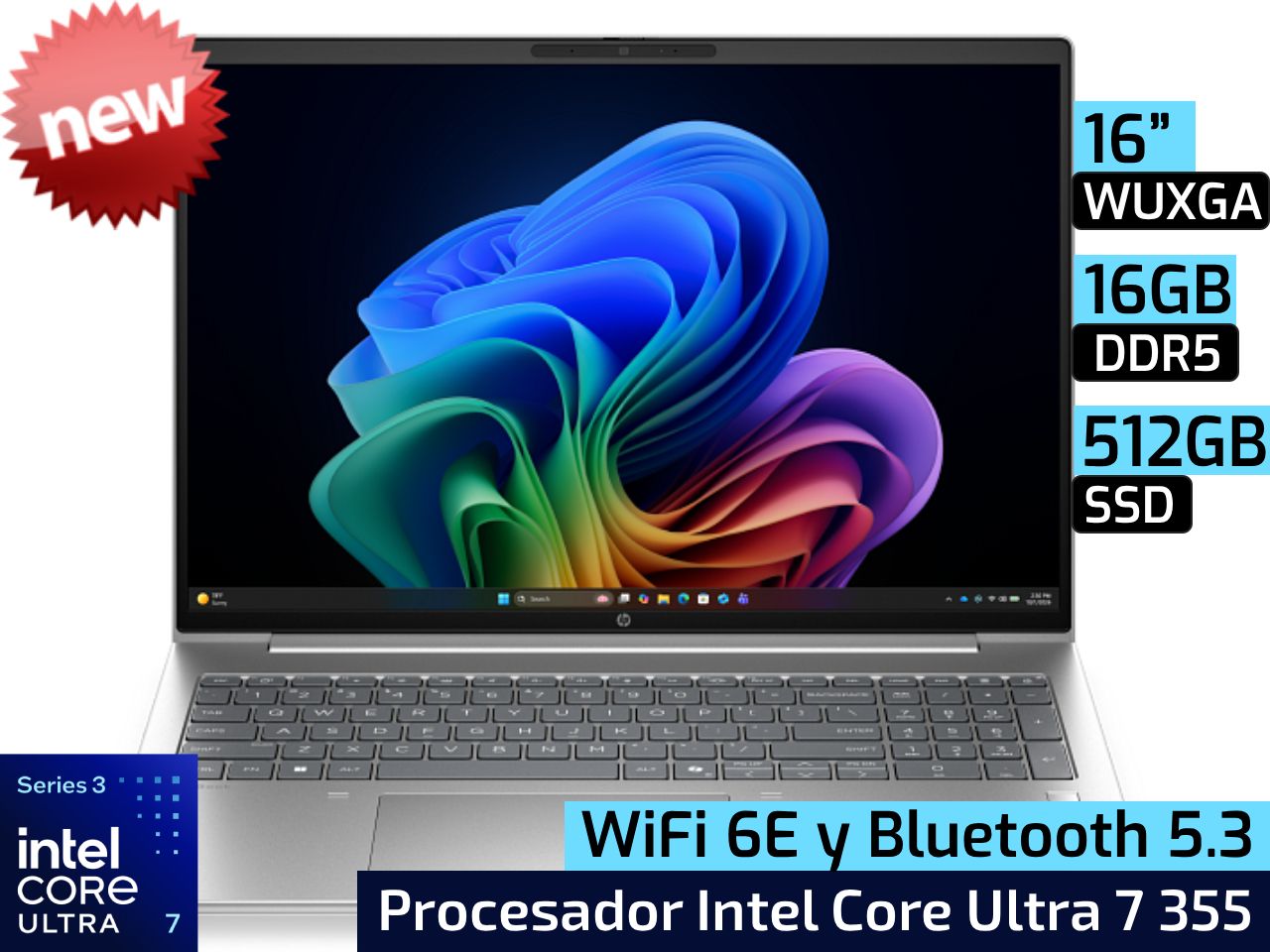 HP ProBook 4 G2i Next Gen AI | 16" WUXGA - Intel Core Ultra 7 355 - 16GB DDR5 - 512GB SSD
