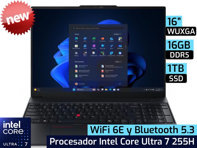 Lenovo ThinkPad E16 Gen 3 | 16" WUXGA - Intel Core Ultra 7 255H - 16GB DDR5 - 1TB SSD