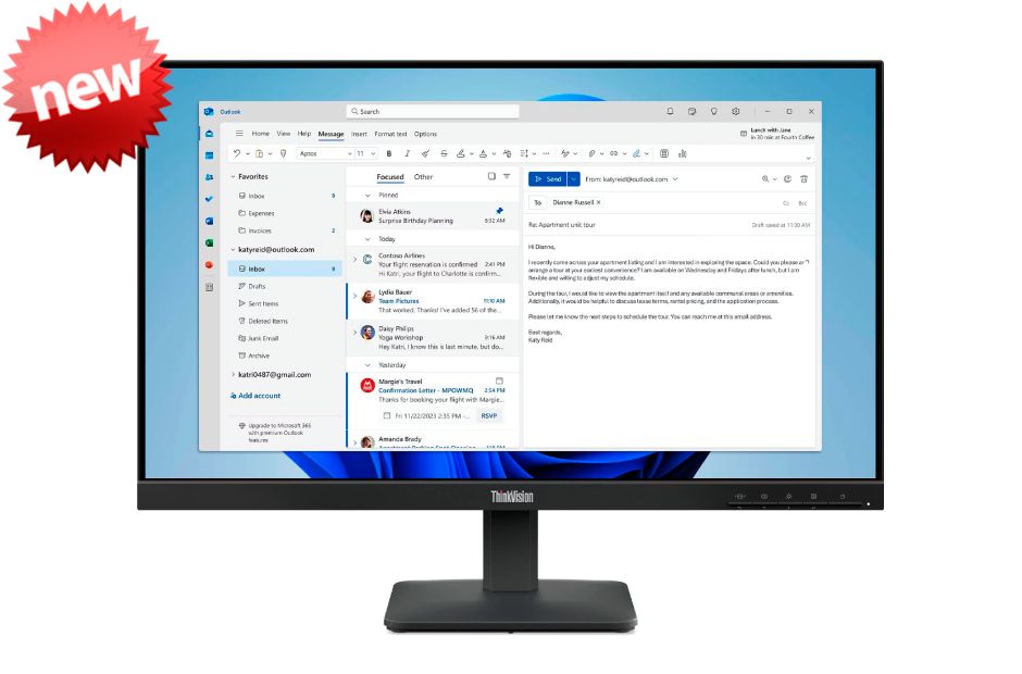 Monitor Lenovo ThinkVision S24-4e Monitor | WLED | 23.8" | 100 Hz | 4 ms