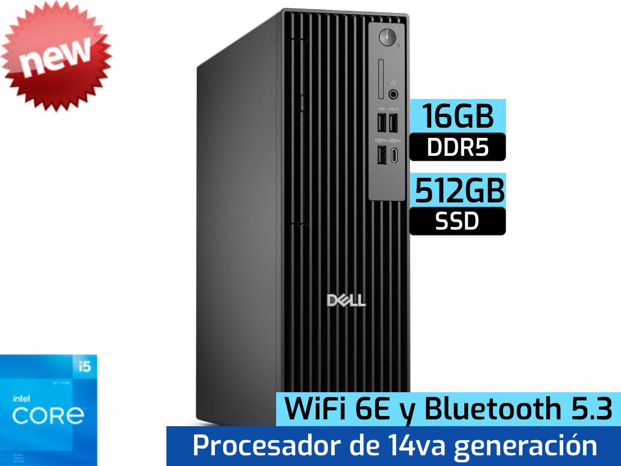 Dell Pro Slim QCS1250 | Intel Core i5 14th Gen - 16GB DDR5 - 512GB SSD