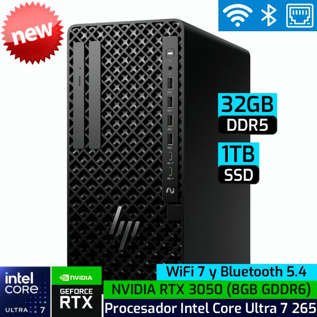 HP Z1 G1i Tower Workstation | Intel Core Ultra 7 265 - 32GB DDR5-5600 - 1TB SSD - NVIDIA RTX 3050 8GB