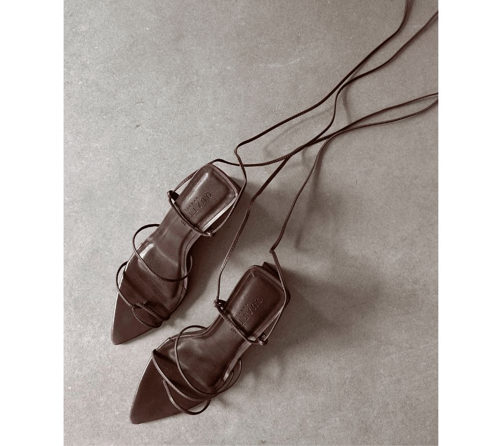 Delei Asymmetric Strap Sandal | Brown