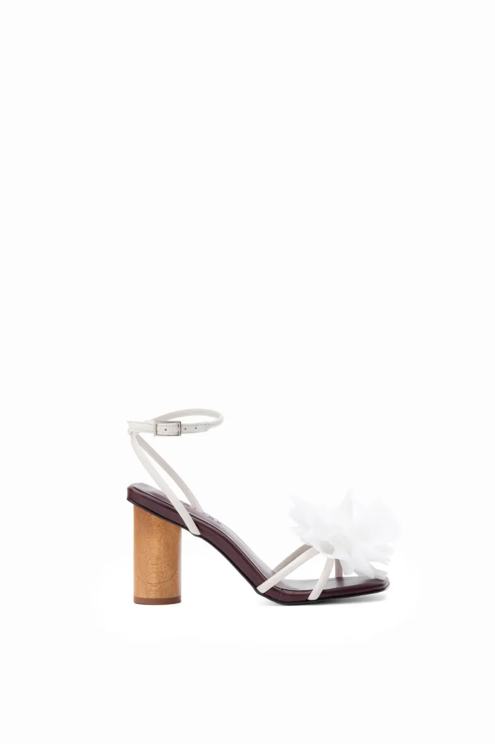 Roselie Organza Flower Sandal | Brown / White Flower