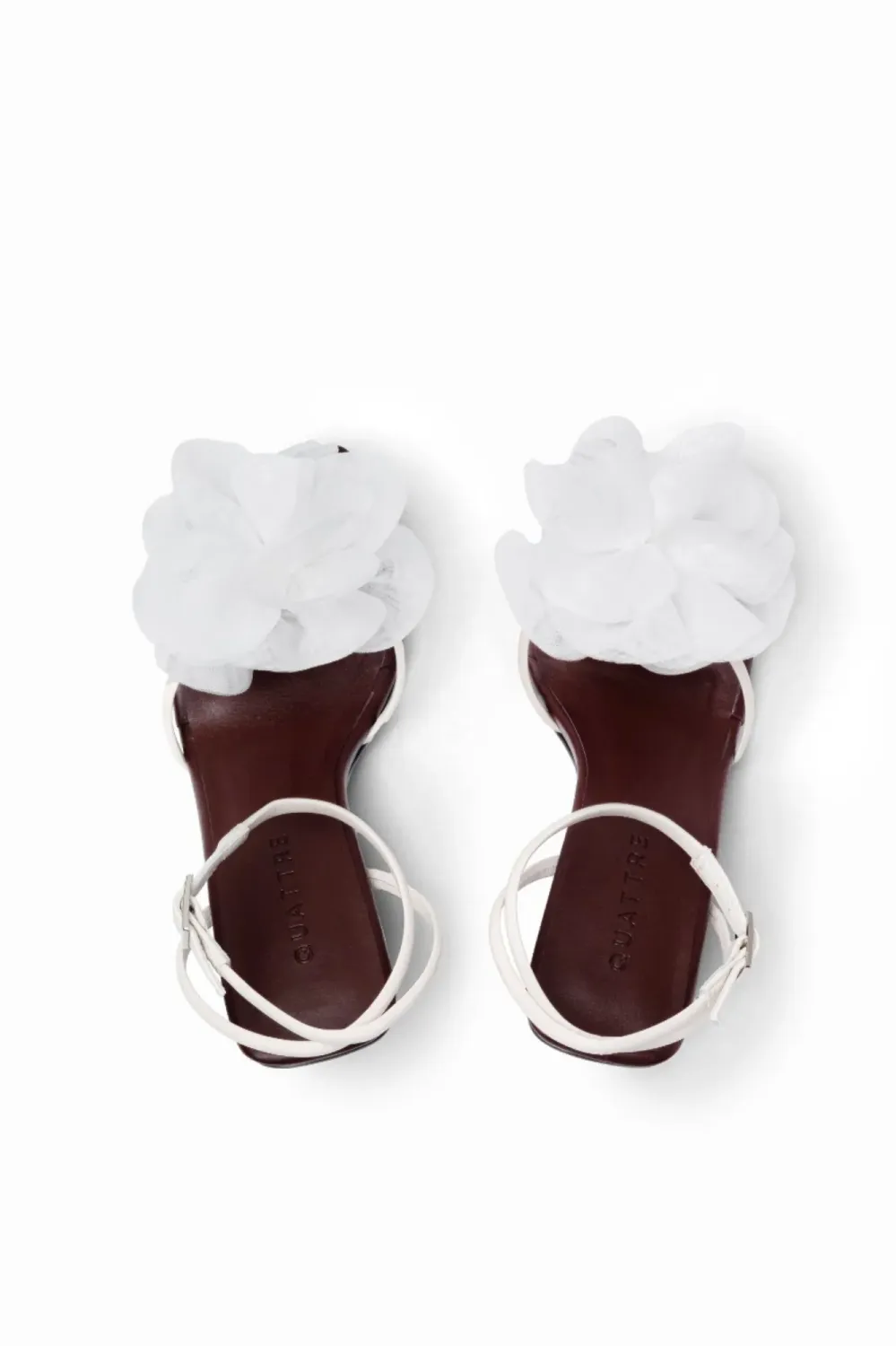 Roselie Organza Flower Sandal | Brown / White Flower