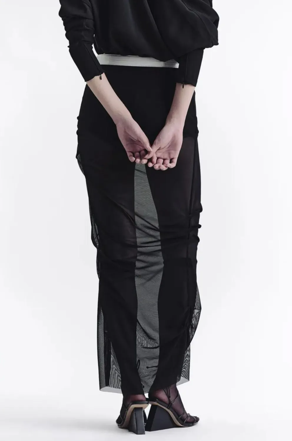 Delei Asymmetric Strap Sandal | Black