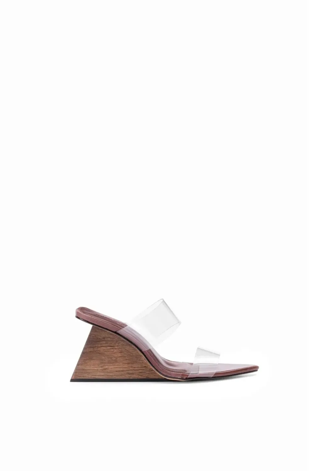 Liquid Vinyl Clog with Wooden Heel | Cocoa