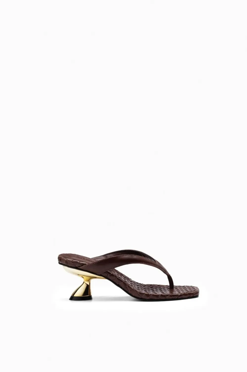 Luna Woven Leather Clog | Brown