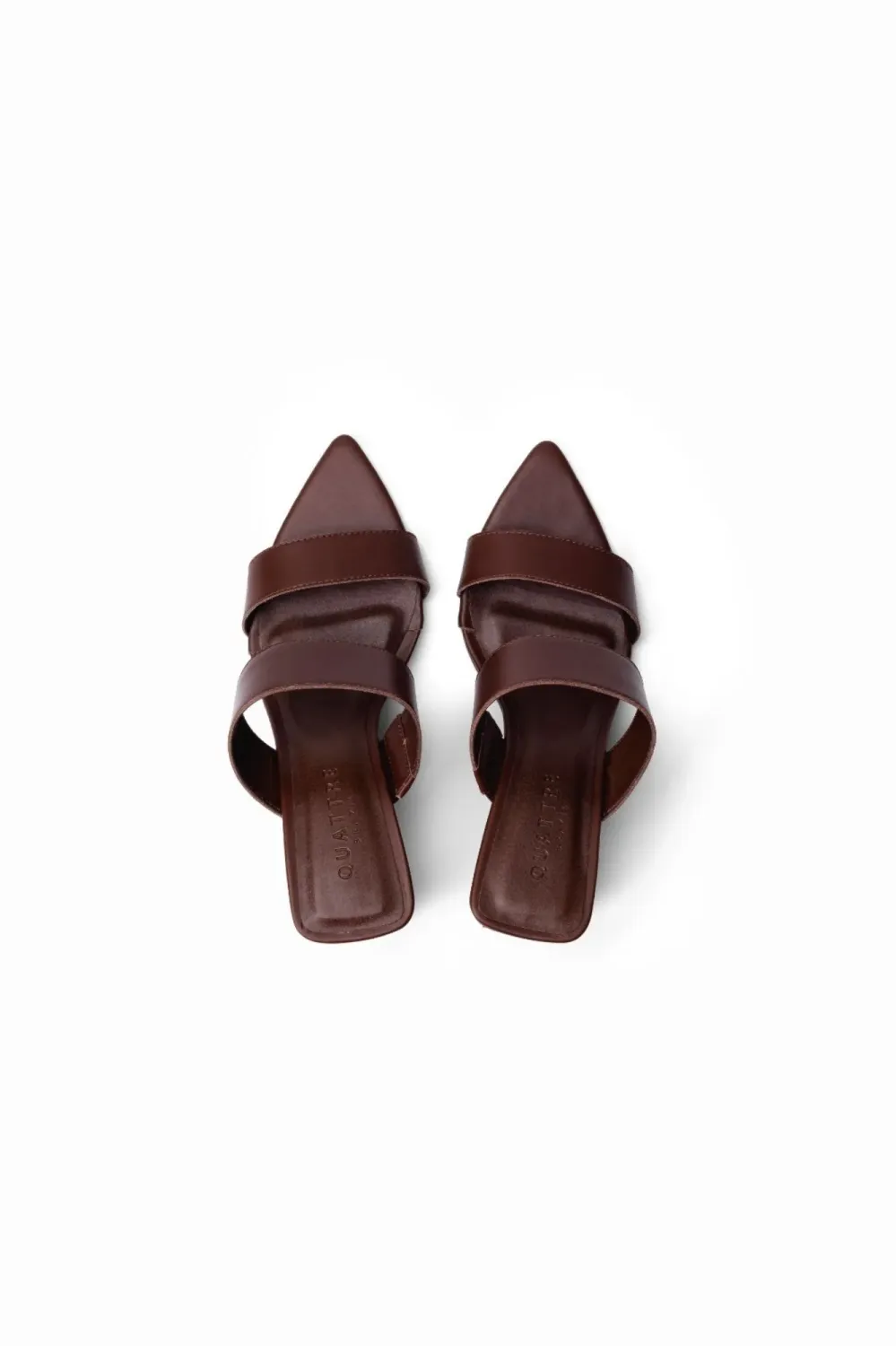 Solid Leather Clog with Wooden Heel | Brown