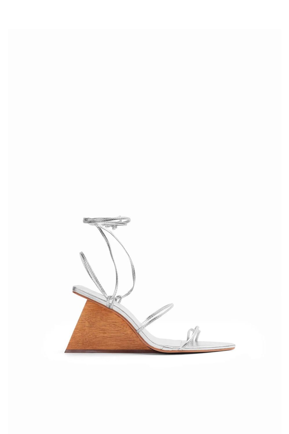 Delei Asymmetric Strap Sandal | Silver