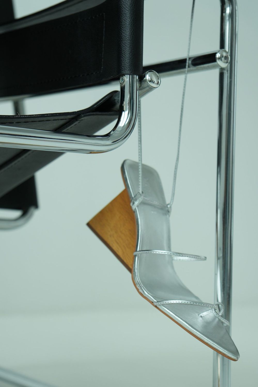 Delei Asymmetric Strap Sandal | Silver