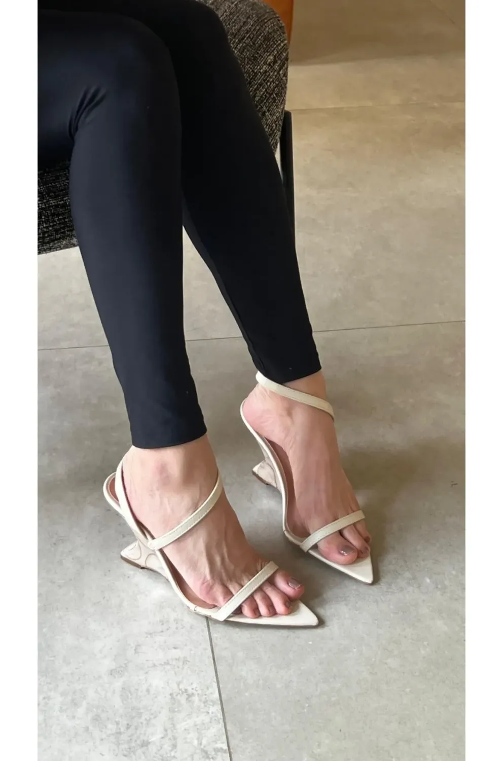 Aura Marbled-Heel Sandal | Off White