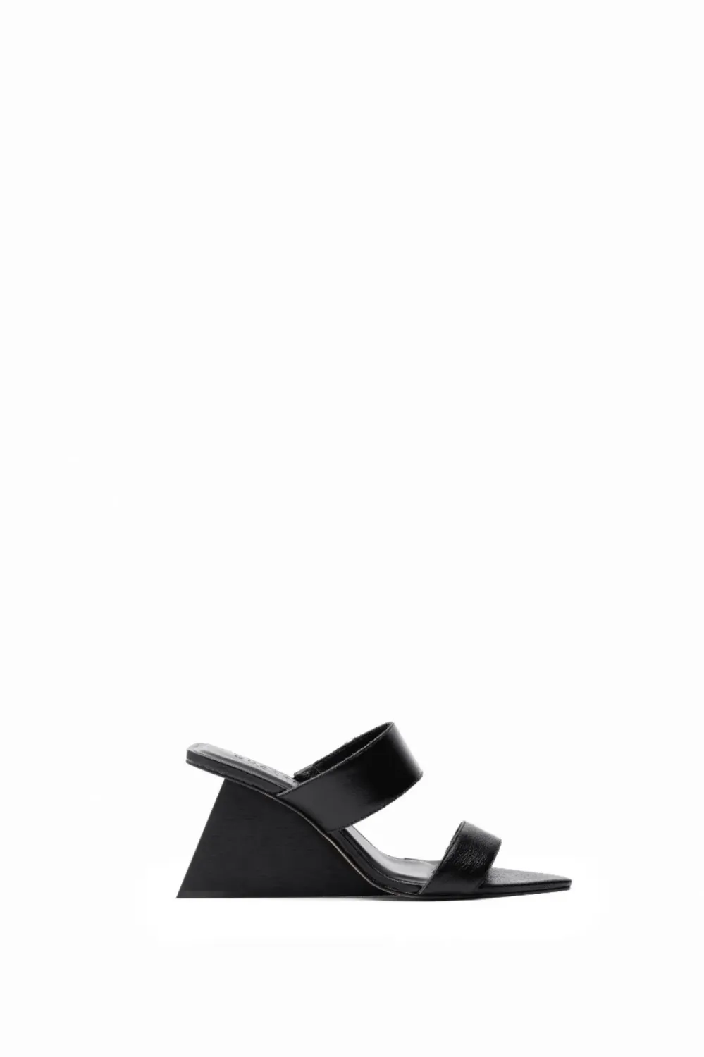 Solid Leather Clog with Wooden Heel | Black