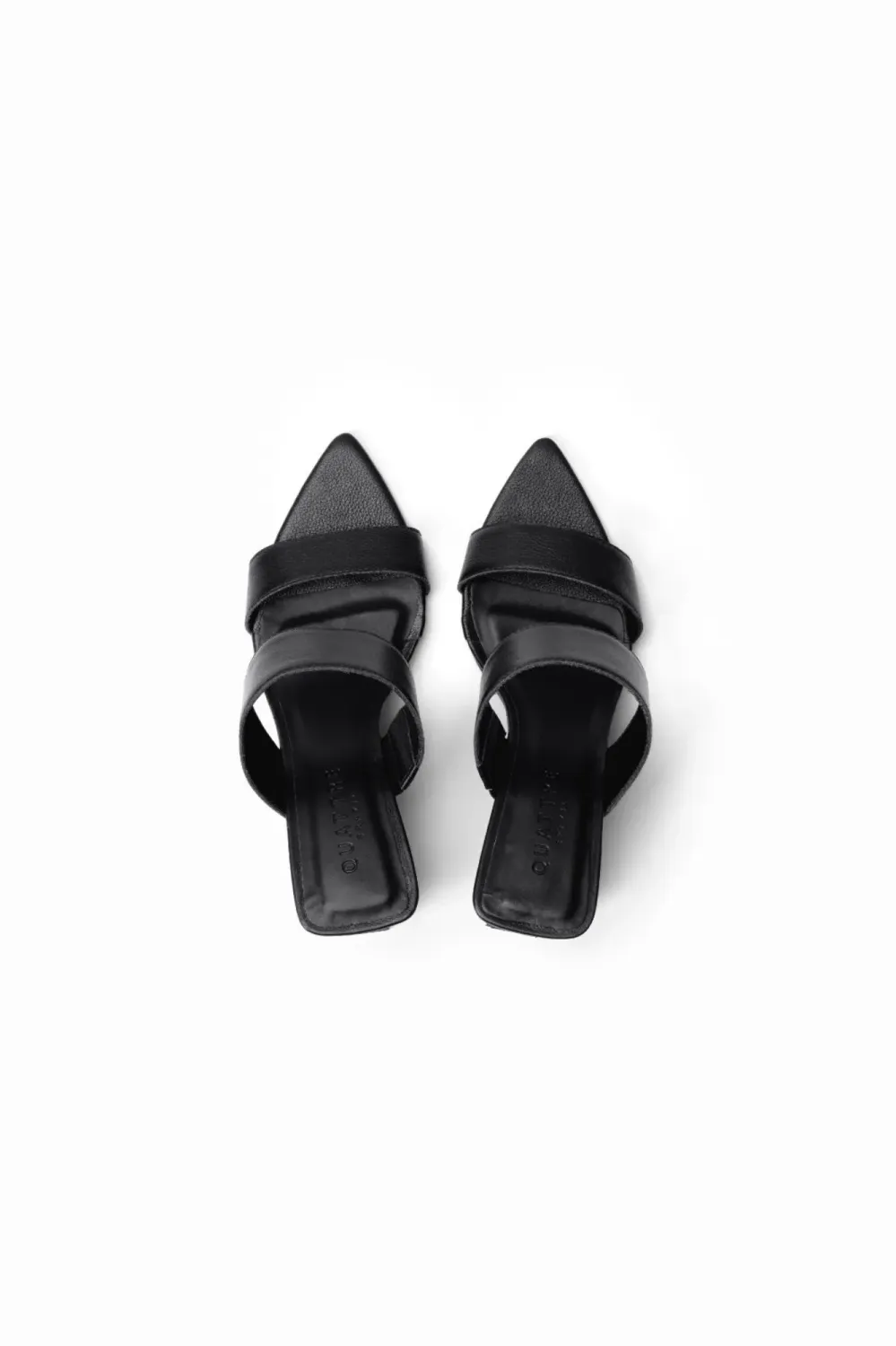 Solid Leather Clog with Wooden Heel | Black