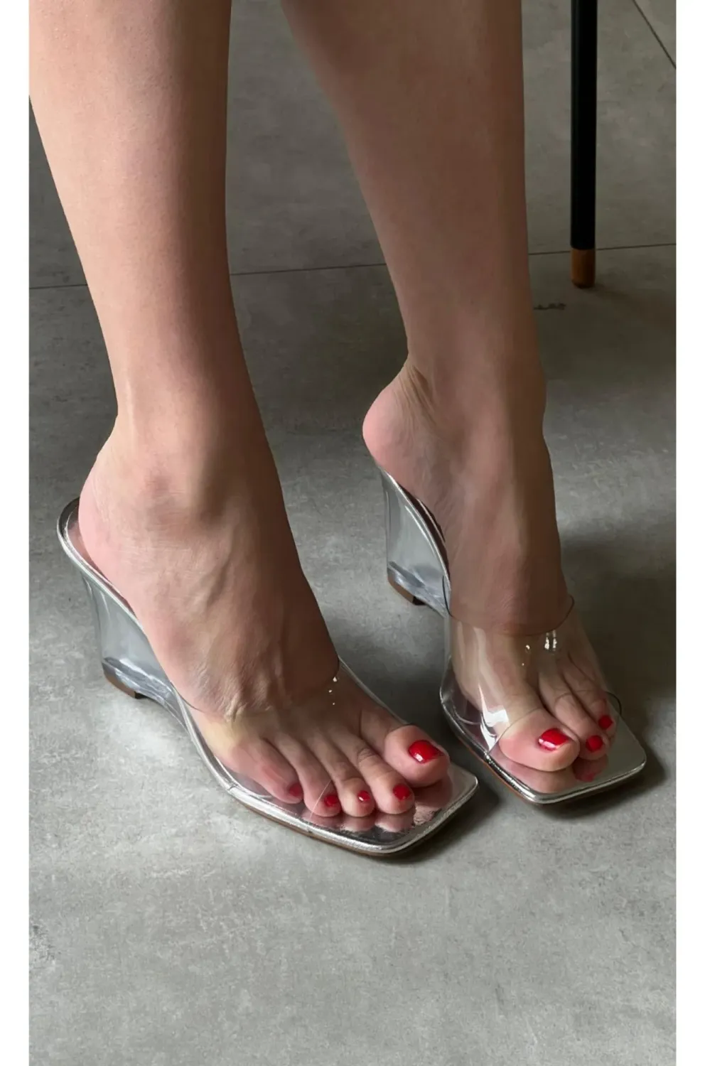 Artic Clear Vinyl Clog | Silver