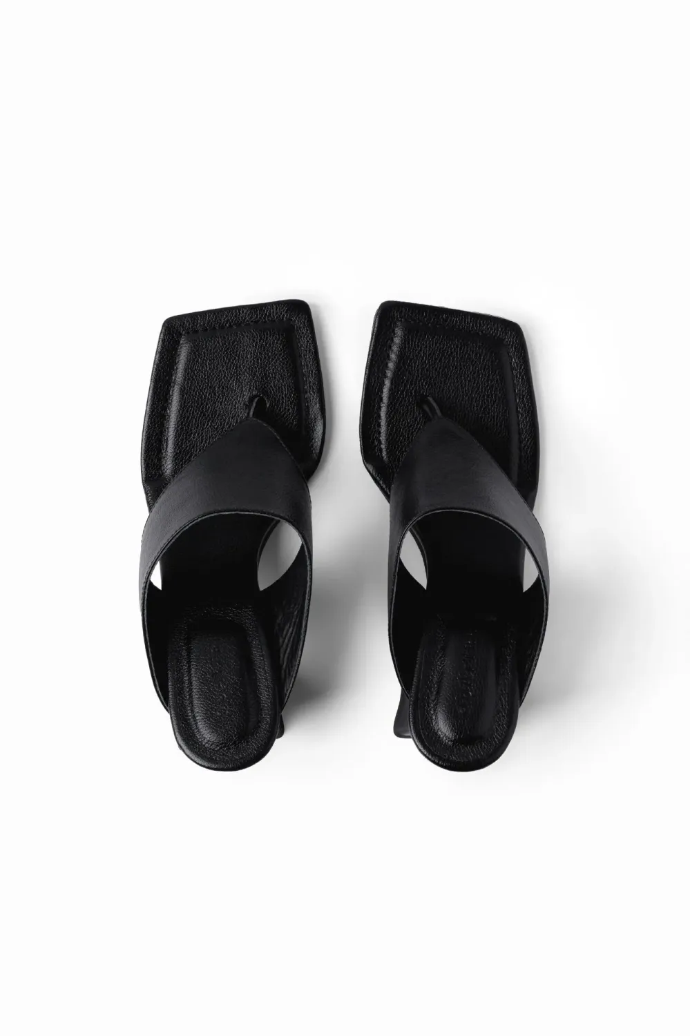 Ana Square-Toe Leather Clog | Black