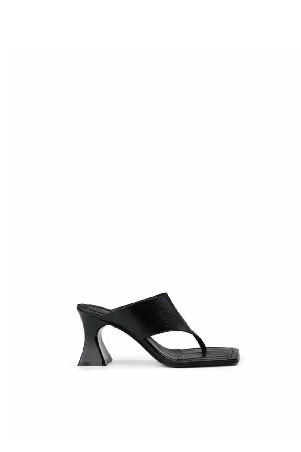 Ana Square-Toe Leather Clog | Black
