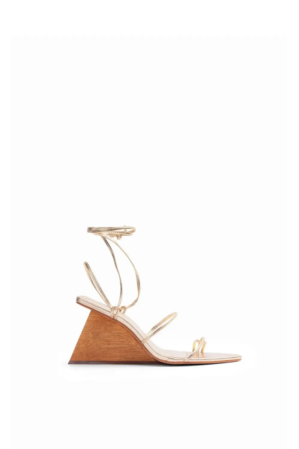 Delei Asymmetric Strap Sandal | Gold
