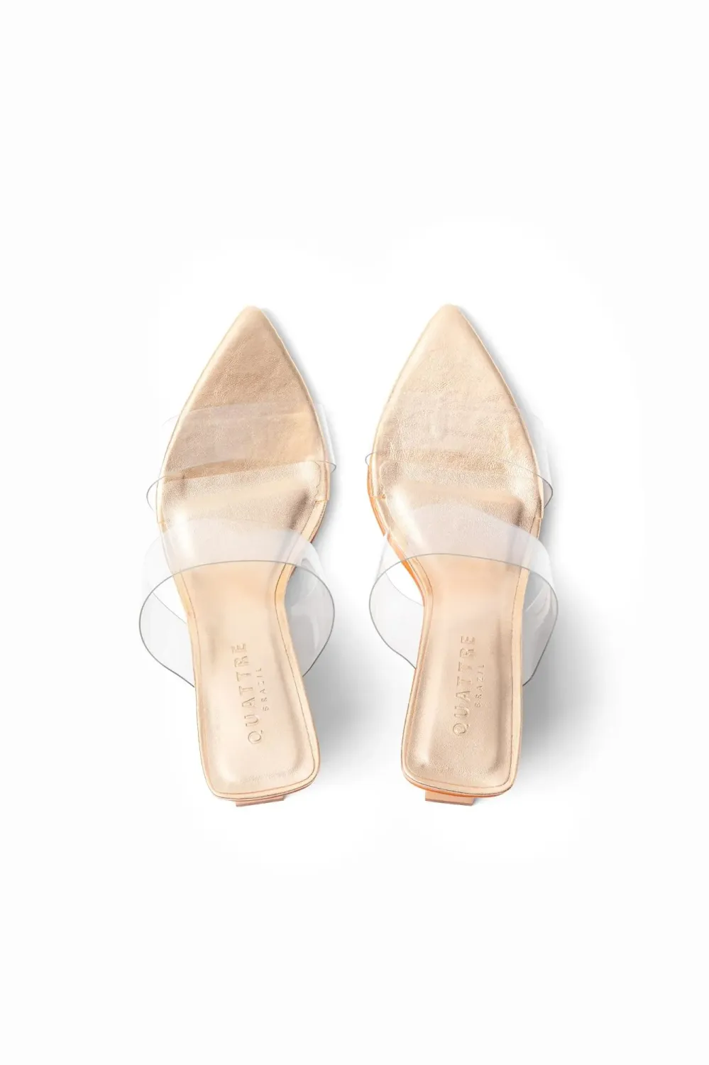Liquid Vinyl Clog with Wooden Heel | Gold