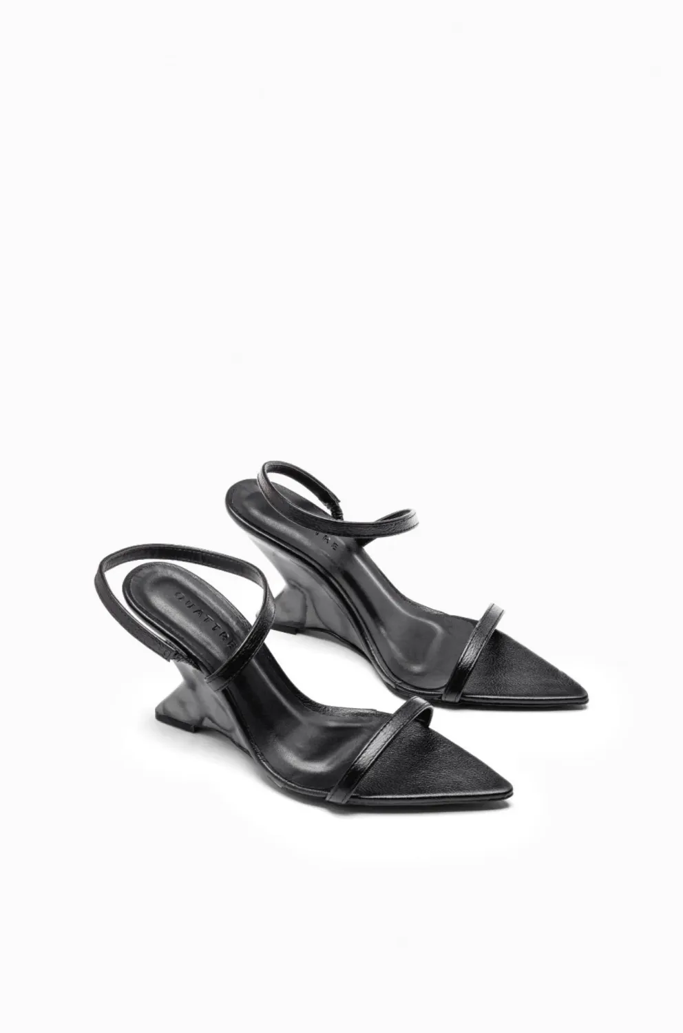 Aura Marbled-Heel Sandal | Black