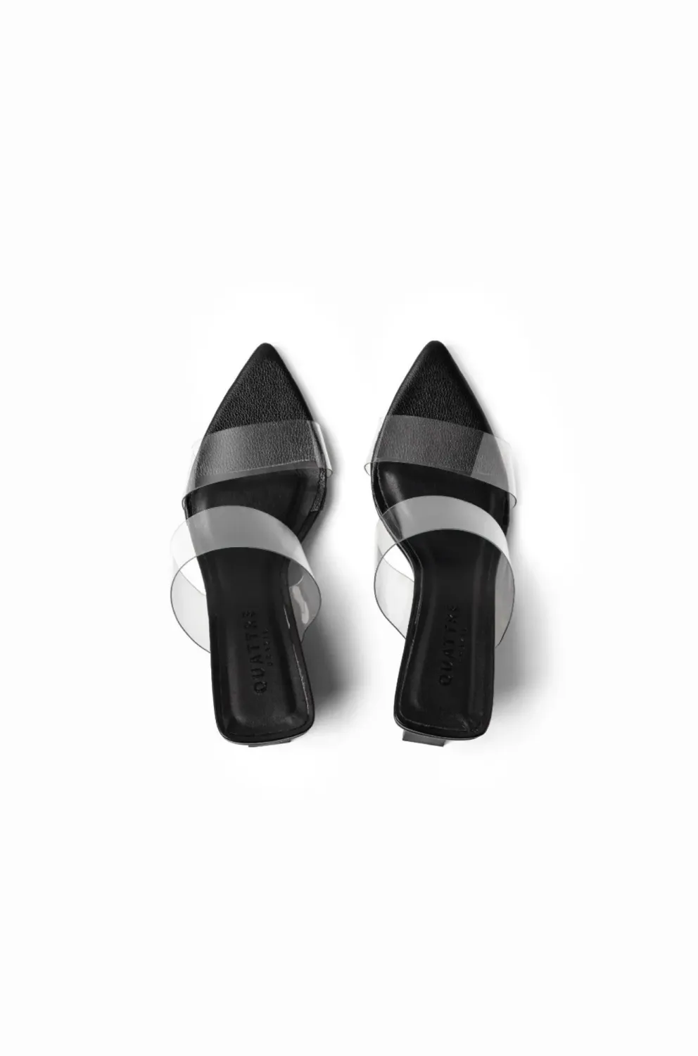 Liquid Vinyl Clog with Wooden Heel | Black