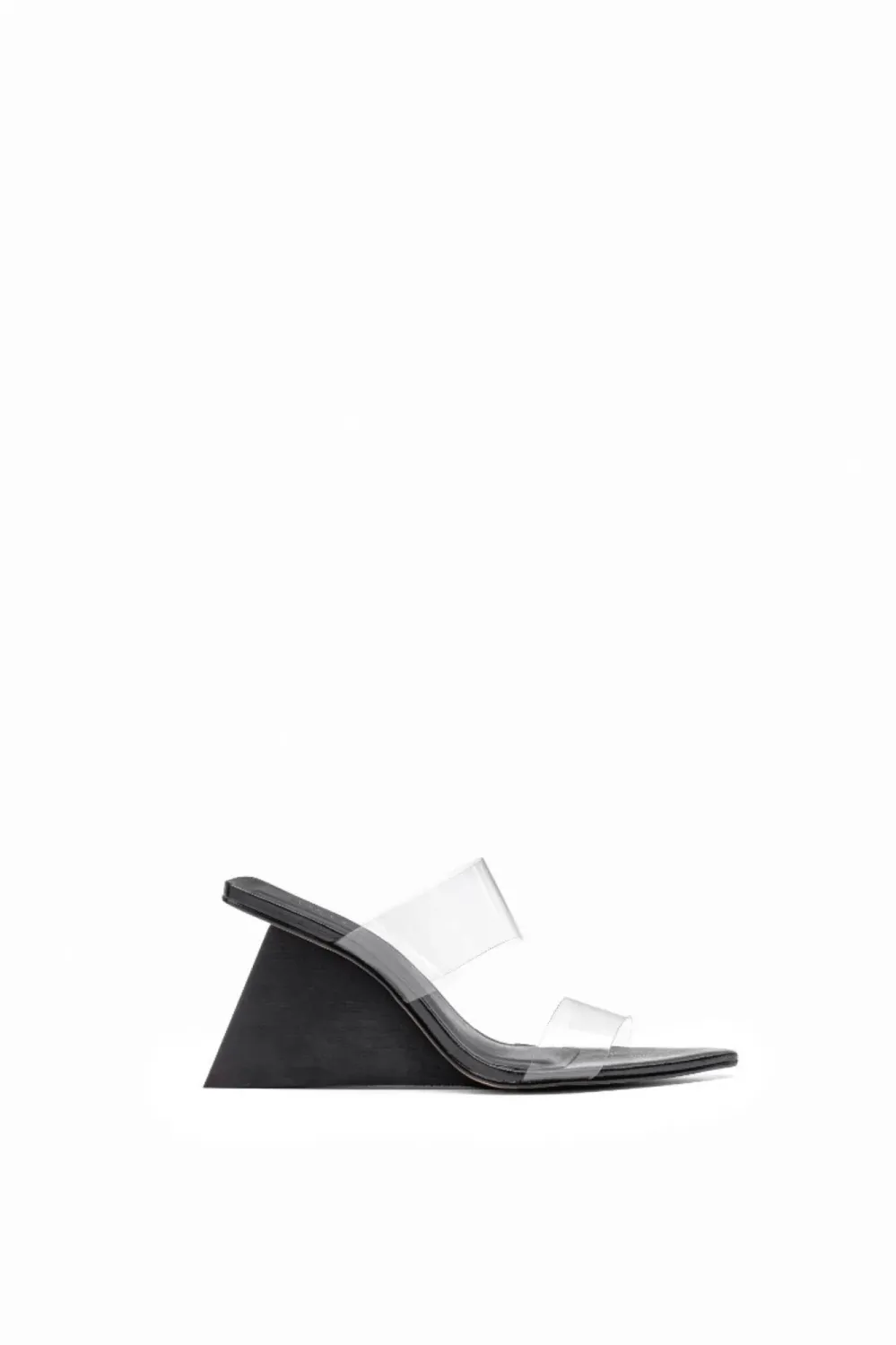 Liquid Vinyl Clog with Wooden Heel | Black
