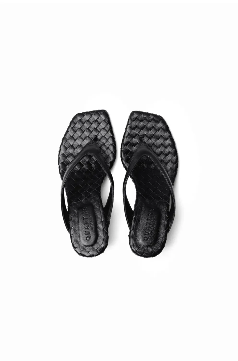 Luna Woven Leather Clog | Black