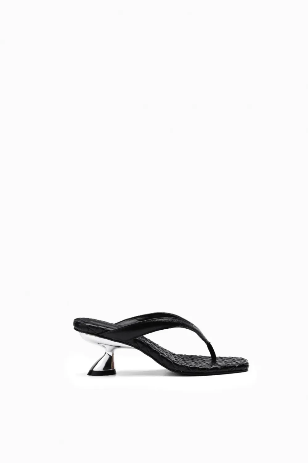 Luna Woven Leather Clog | Black