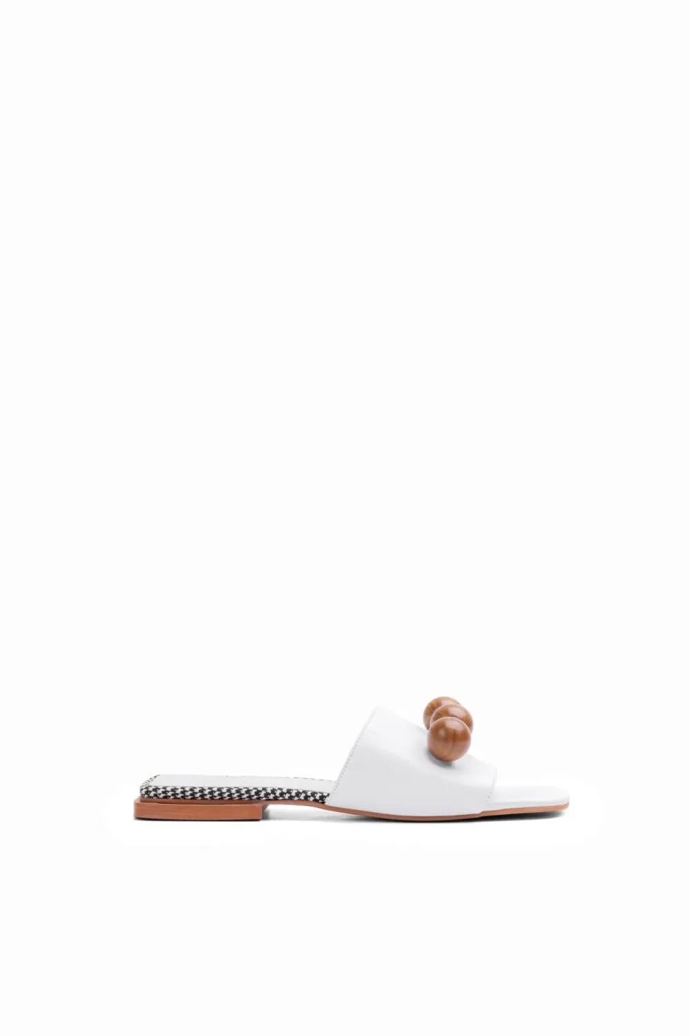 Pipoca Wooden-Bead Flat | White