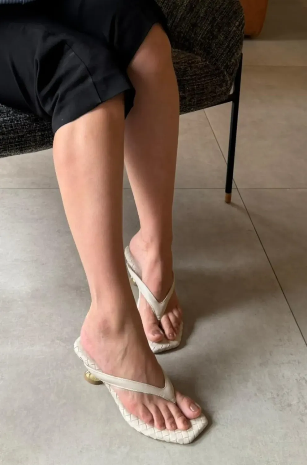 Luna Woven Leather Clog | Off White