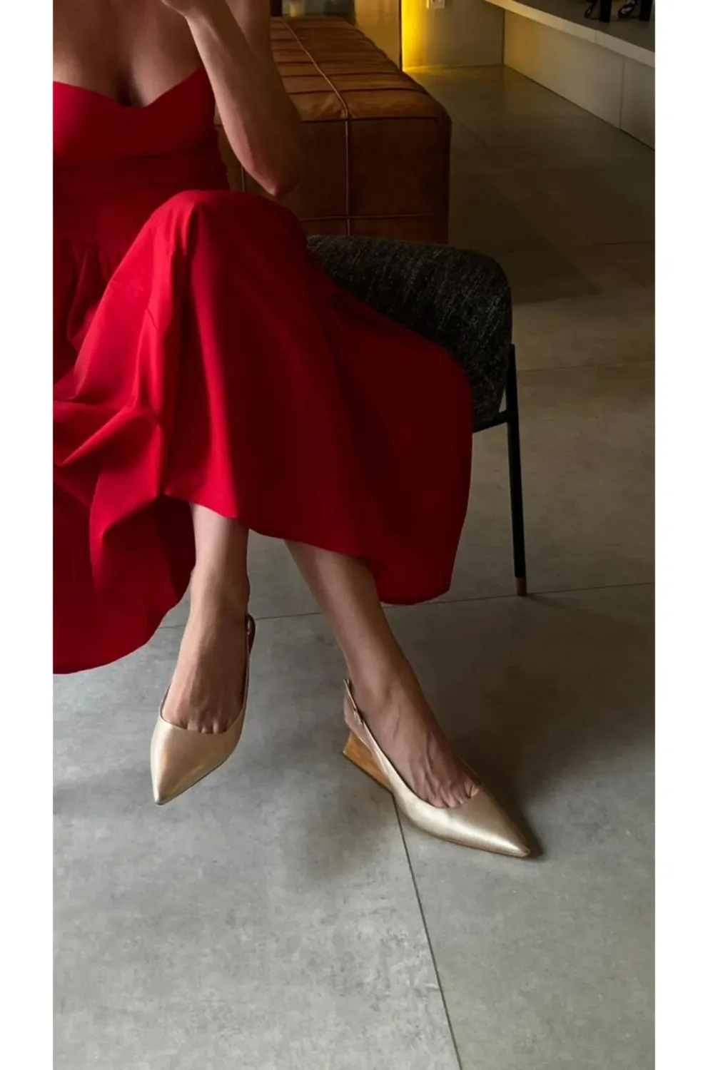 Nowa Pointed-Toe Pump | Gold