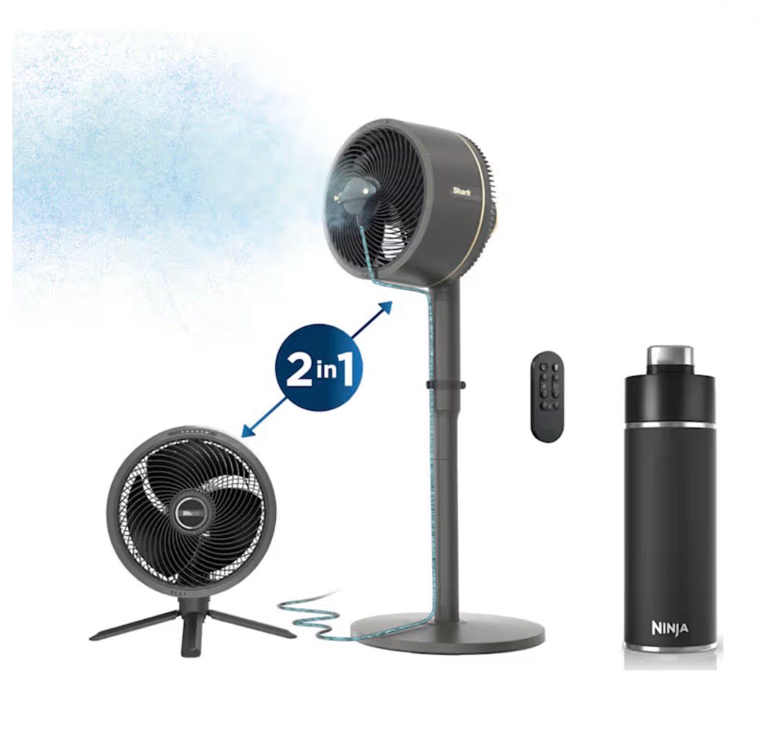 Ventilador Shark FlexBreeze™ con accesorio InstaCool™ y Ninja Thirsti™ Botella de viaje Combo