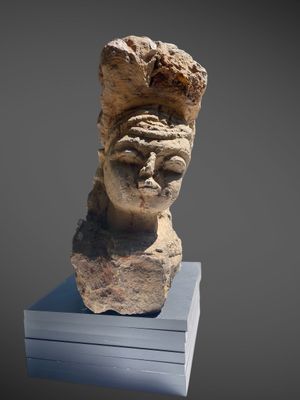 Antique Sapi Female Head Stone | Sierra Leone West Africa