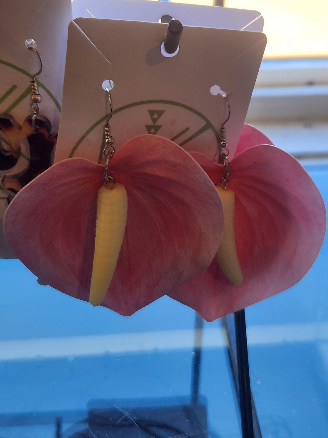 “Pink Paradise Anthurium Earrings”