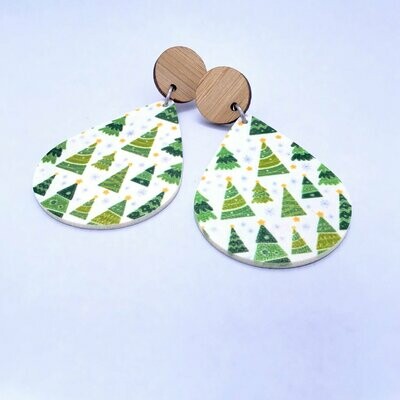 Christmas Trees Teardrop Earrings Christmas Trees Teardrop Earrings