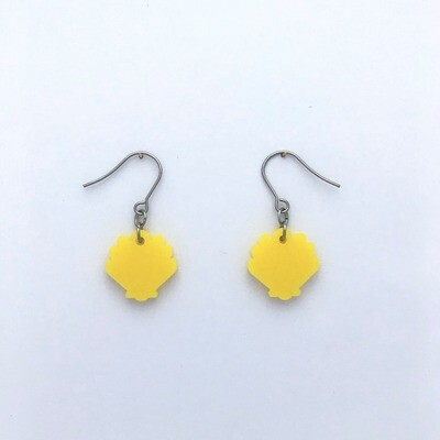 Tiny Sunshine Yellow Shell Dangles Tiny Sunshine Yellow Shell Dangles