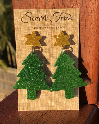 Gold Star Christmas Tree Dangles