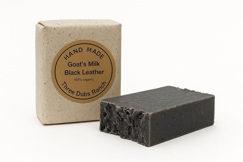 Soap-Black Leather: Leather Scented 3.25 oz Soap Bars