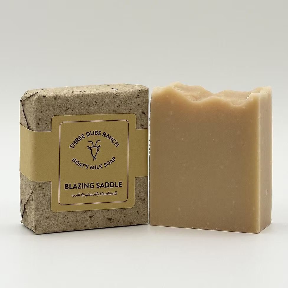 Soap-Blazing Saddles: Leather, Sandalwood, Sage 3.25 oz Scented Soap bars