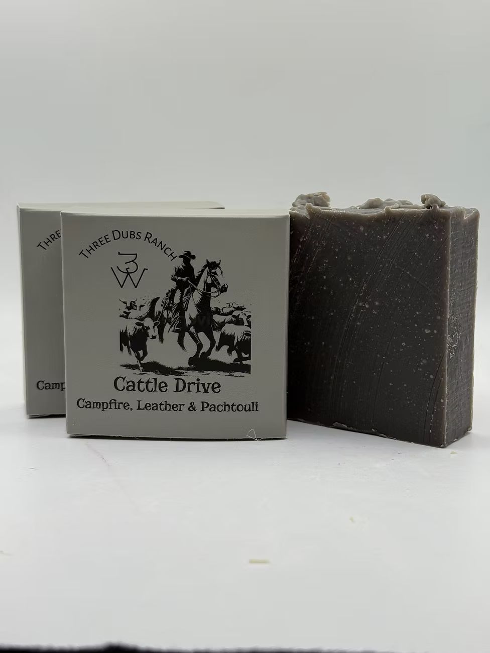 Soap-Cattle Drive: Leather &amp; Patchouli scented 3.25 oz soap bars