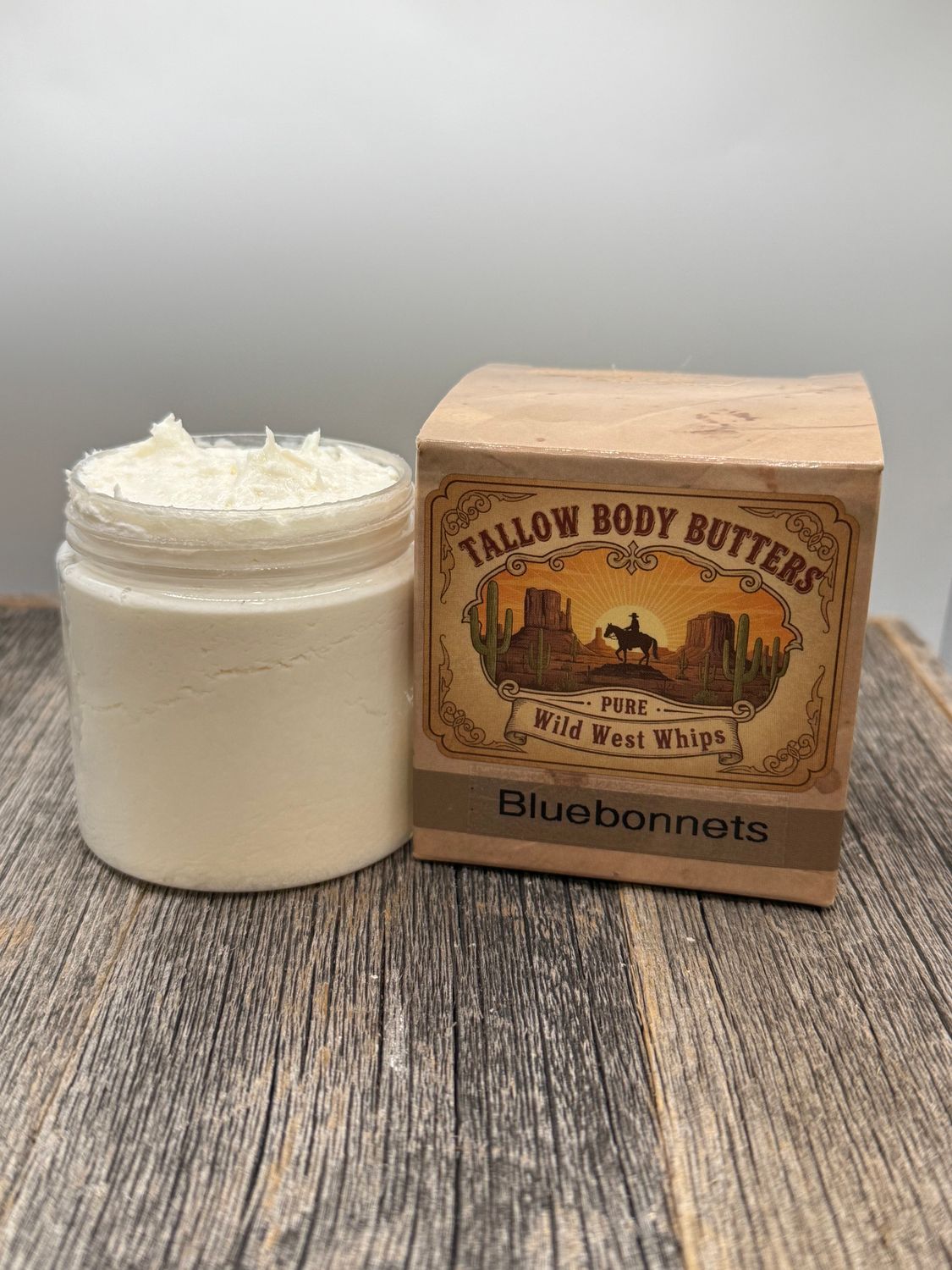 WWW Bluebonnets &amp; Wild Flowers Wild West Whips Tallow Body Butters (Jasmine, Lily, Peony, Honeysuckle, Cedarwood, amber)