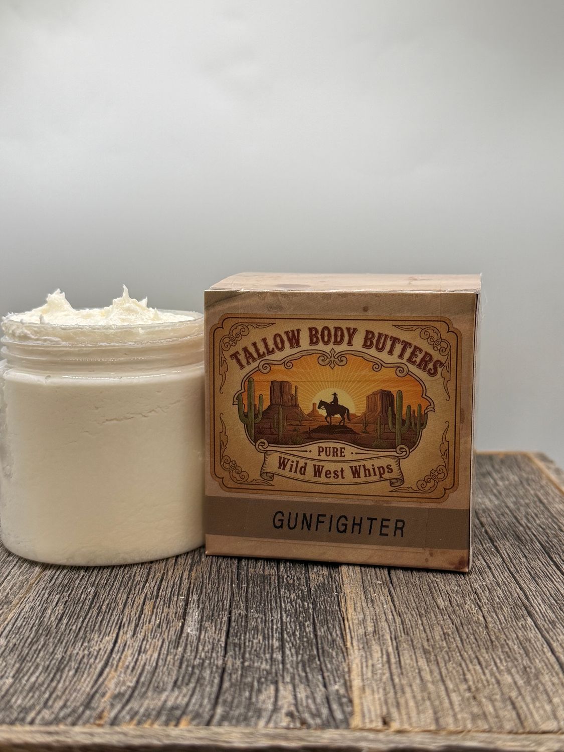WWW Gunfighter Wild West Whips Tallow Body Butter (Leather, Tobacco, Whiskey, Almond)