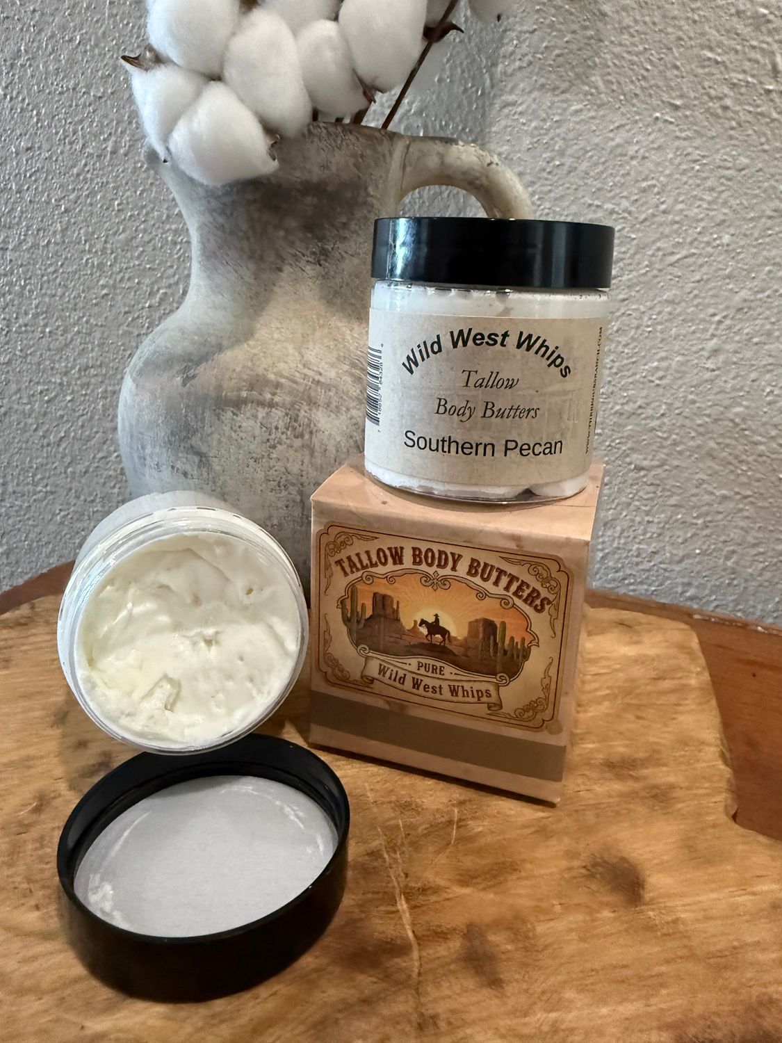 WWW Southern Pecan Wild West Whips Tallow Body Butters (Pecan Essential Oil)
