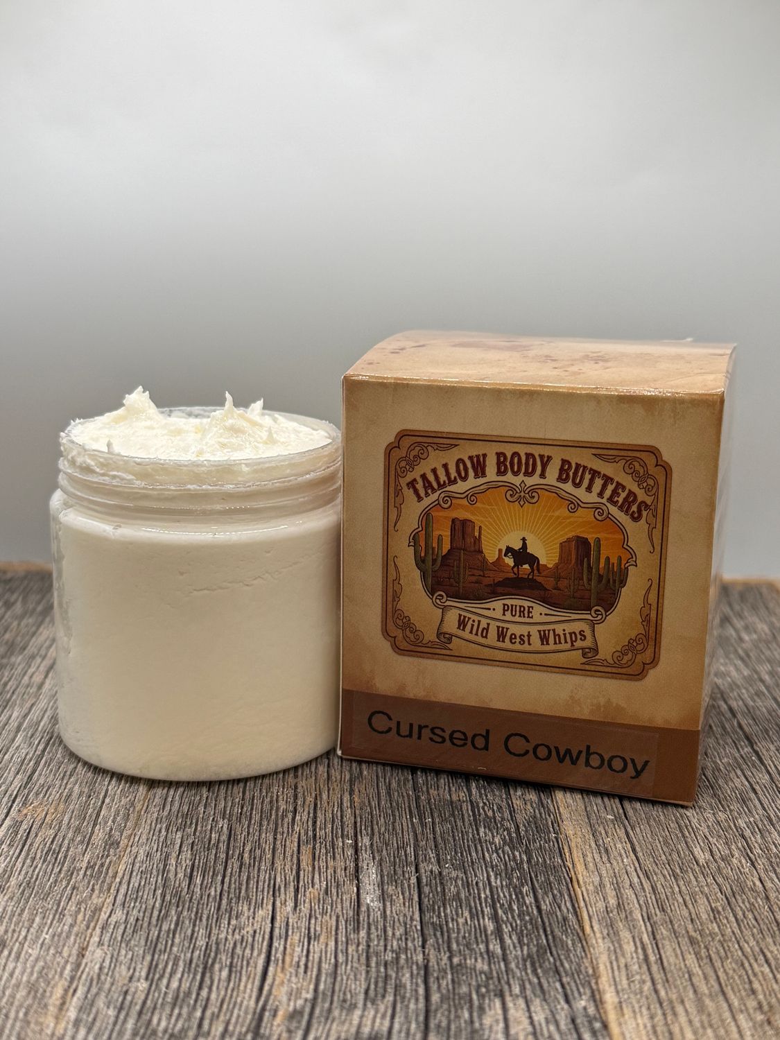 WWW Cursed Cowboy  Wild West Whips Tallow Body Butters (Campfire, Clove and Almond)